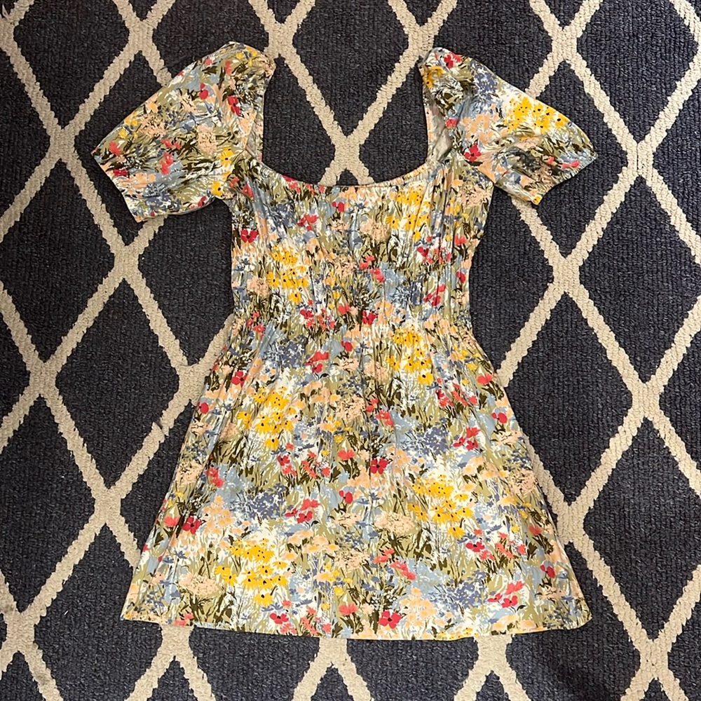 Reformation, floral print mini dress